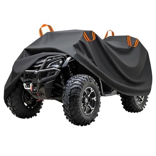 lisutupode ATVカバー、耐引裂性保護タープ、防水カバー - 駐車場、雨天、冬のロードトリップ、毎日の通勤、ガレージ収納用