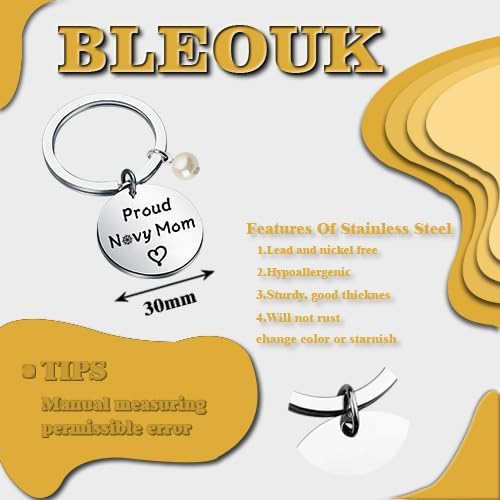 BLEOUK Proud Navvvy Keychain Navvvy Mom Jewelry For Women Veteran Gift - Image 2