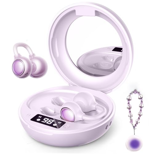 Écouteurs sans fil à clip ouvert Bluetooth 6.0 IPX5 avec miroir LED