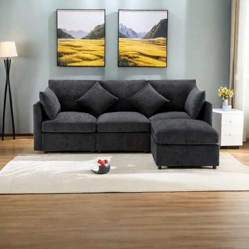 Wyibwy sofá de 4 plazas con puf sof