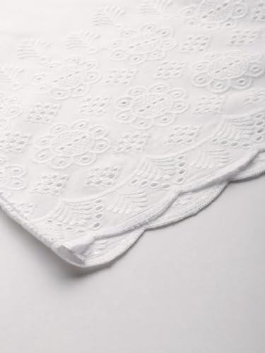 Image of feranoid White Chicken Embroidred Cotton Regular Fit Palazzo