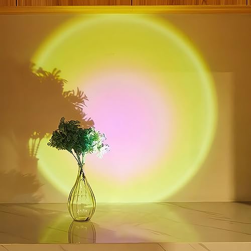 Image of Sunset Visual Lamp Projector - Battery Powered, 2 Levels Brightness & Self-Adhesive LED Lights for Home, Bedroom, Party, Photography
