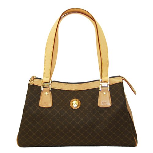 Signature Brown Large Dual Handle Bag by Rioni Designer Handbags & Luggage
