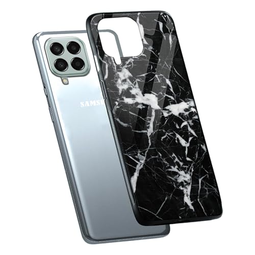 Image of COLORflow Back Cover Compatible with Samsung Galaxy M12 / A12 / F12 | Black Marble White | Shockproof TPU Bumper Cover with Camera Protection Back Cover