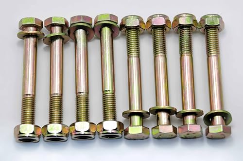 Image of M10 x 80mm Hex Head Bolt and Nylon Lock nut Flat Washer Assortment Kit by Color Galvanization,Alloy Steel,Grade 8.8.(8pcs Pack) by Metalsuberg