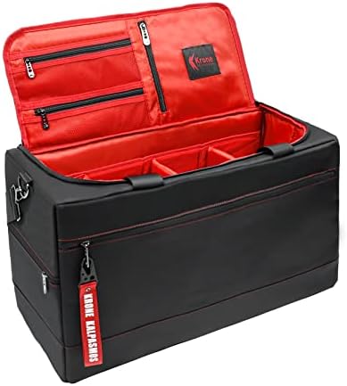 Sneaker Bag for Travel /Sneakerhead gift /Outdoor Sports Bag /Gym Bag /, A Multi-functional Travel Duffel Bag with 3 Adjustable Dividers, & Shoulder Strap,Made of Nylon, by Krone Kalpasmos-Black
