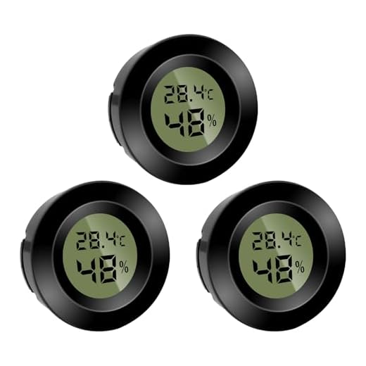 3 unidades Mini higrómetro digital termómetro redondo Medidor de humedad Temperatura Medidor de humedad Fahrenheit (℉) o Celsius (℃) para interior, oficina, salón (pilas incluidas) (3)