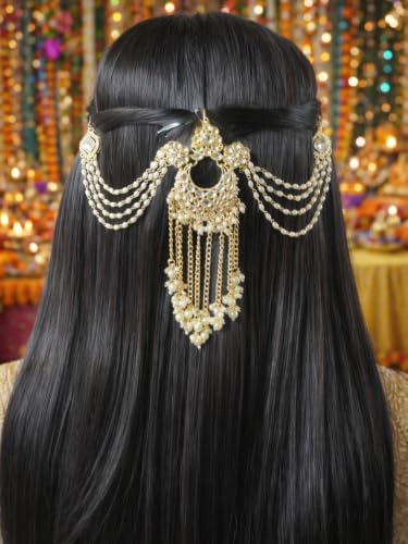 Image of OOMPH Jewellery Ethnic Sheeshphool-Kundan Jadau Floral Design for Women & Girls Stylish - DPH161DST4RKH184RKH235 PA201