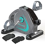 TECHMOO Under Desk Bike Pedal Exerciser Portable Mini Home Exercise Bike with 5LBS Flywheel Sitting Peddler Exerciser for Seniors Legs and Arms Trainer Physical Therapy Equipment Fitness Exercise Bicycle
