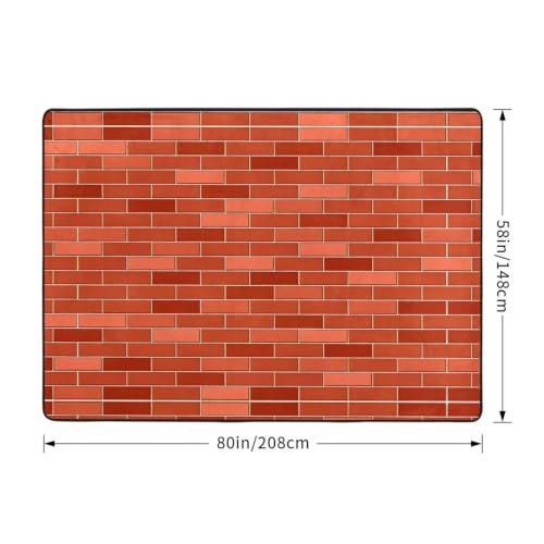 Alfombra de felpa de 203 x 147 cm con textura de ladrillo rojo y manta de piel sintética grande 4