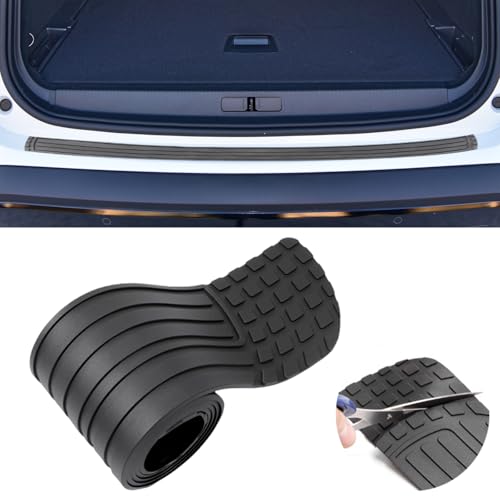 Stoßstangenschutz aus Gummi, 104 x 8,5 cm Schwellerschutz für den Kofferraum, Kratzfester Gummi Ladekantenschutz Kofferraum Schutzmatte, Selbstklebender Heckstoßstangenschutz,Zubehör für Auto,SUVs,LKW