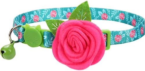 Spring Cat Collar, Floral Kitten Collar Breakaway, Flower Dog Collar for Small Dogs Female