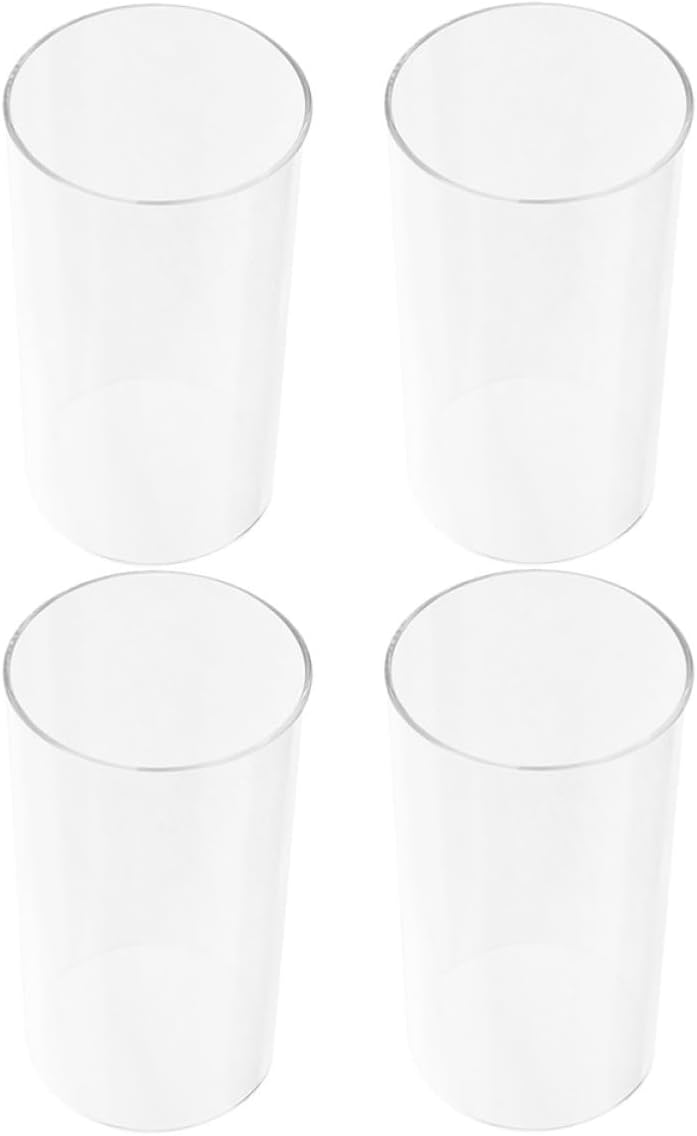 4pcs Glass Candle Holders Cylindrical Hurricane Candle Covers Made of High Borosilicate Glass High Transparency and Breakage Resistance for Cafe and Restaurant Table Decor