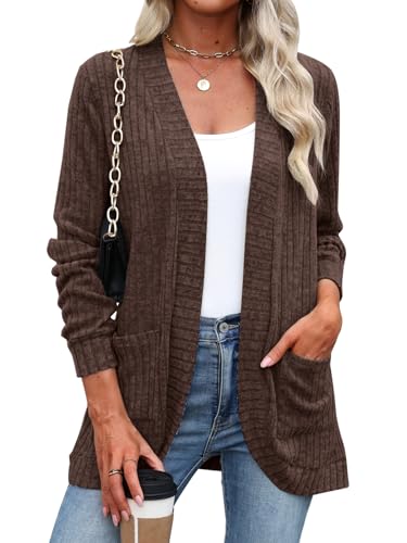 Fall Outfits for Women 2025 Light Weight Cardigan Sweaters with Pockets Long Sleeve Shrug Blazer...
