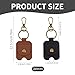 Penitue 2 Pcs Leather Car Key Cover, Durable PU Leather Broken Key Sleeve Case Holder Protector with Keychain for Men and Women Car & Home Keys (Black & Brown)