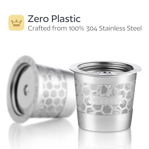 Image of 2 Stainless Steel Reusable K Cups for Keurig Coffee Makers - Compatible with K-Express, K-Elite, K-Classic, K-Mini, K-Mini Plus, K-Select, K-Cafe & K-Iced Brewers