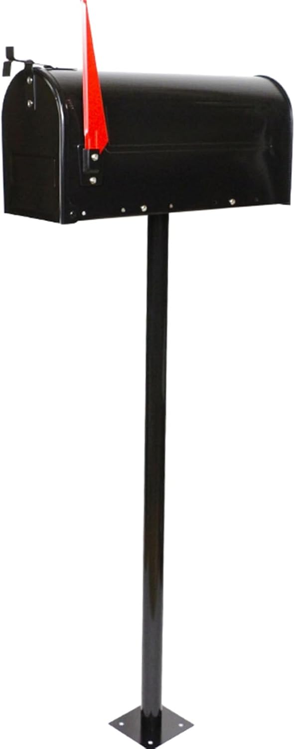 American Outdoor Tall Mailbox Floor Standing All-Weather Letter Storage Boxes Galvanized Steel Pillar Mailboxes for Villa Garden Lawn