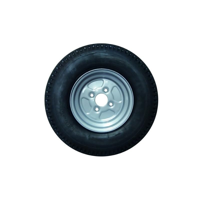 Roue complète 500x10 10" - 4 Trous - Entraxe 100mm - Déport 0 - Pour remorque - 10 pouces - Largeur 5 pouces - Indice de vitesse N 140km/h - Indice de charge 72 (355kg)