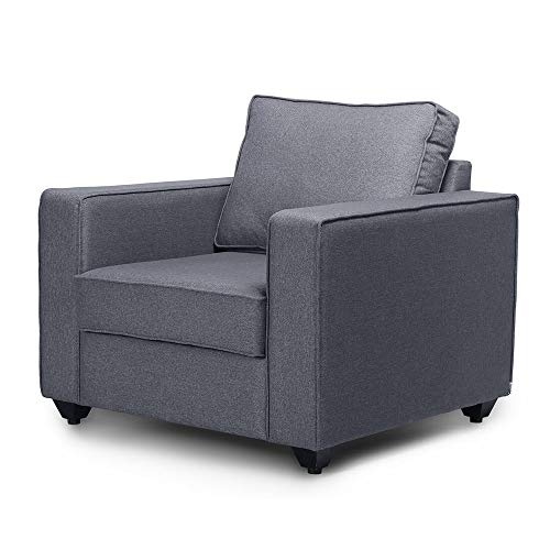 Image of Wakefit Sofa Set | 3 Year Warranty | Sofa 1 Seater, 1 Seater Sofa for Living Room, Wooden Sofa Set, Sofa Set Single Seater - Napper(Omega : Blue)