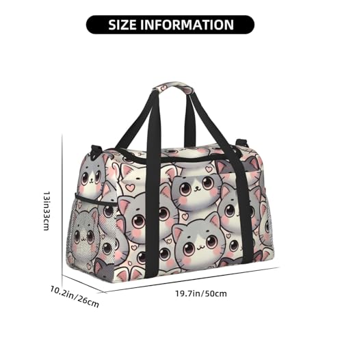 40l Gym Travel Duffel Bag British Shorthair Cat Kawaii Carry-On Workout Overnight Backpack2