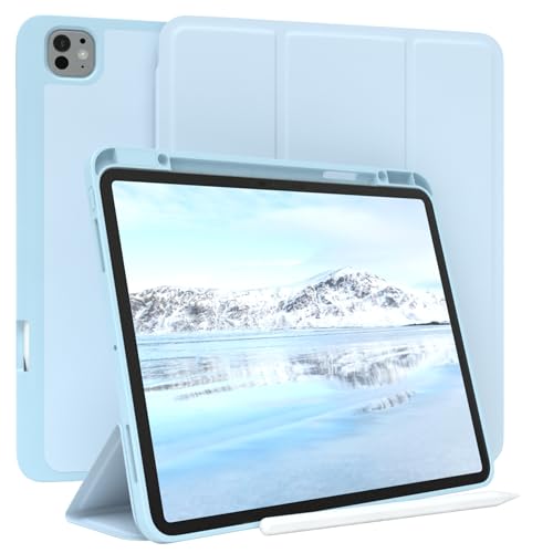 Étui iPad Pro 13" 2024 EAZY CASE bleu clair avec porte-stylet smartcase