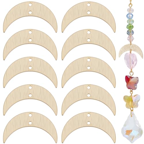 Breloques lune en laiton plaqué or 24k Beebeecraft pour bijoux fins durables au fini haut de gamme