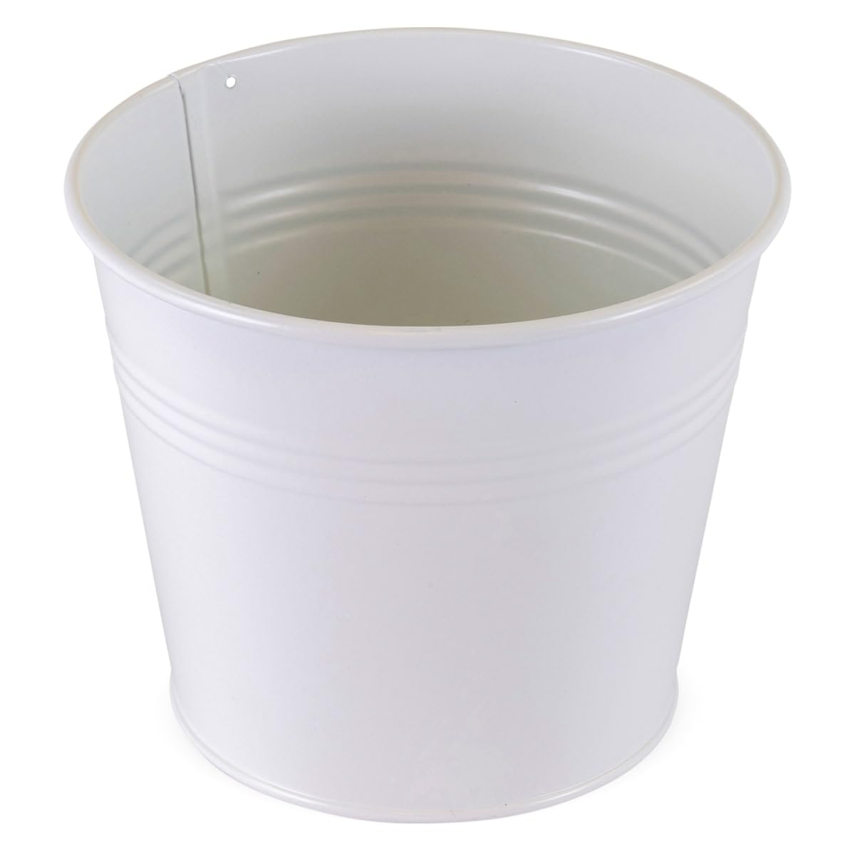 matches21 HOME & HOBBY White Metal Rectangular Planter, 14 cm x 13 cm, Indoor/Outdoor, Solid Finish, Tabletop, Plant Pot