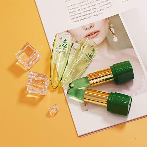 Amazfly 2 Pcs Aloe Vera Lipstick, Clear Jelly Lipsticks, Magic Temperature Color Change Lipstick Lip Blam Moisturizing Long Lasting Lip Makeup (2Pcs) #TOP5