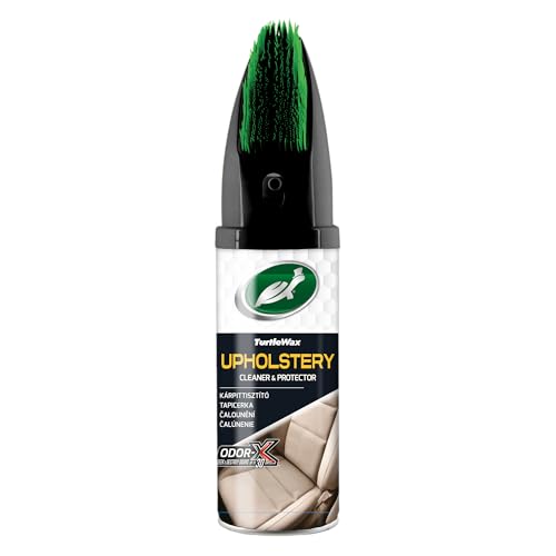 Turtle Wax Power Out Car Interior Cleaner & Protector 400ml 52736 - Carpet & Floor Cleaner with Odor-X Technology for Deep Cleaning and Deodorizing Integrated Scrub Brush Safe for All Fabrics