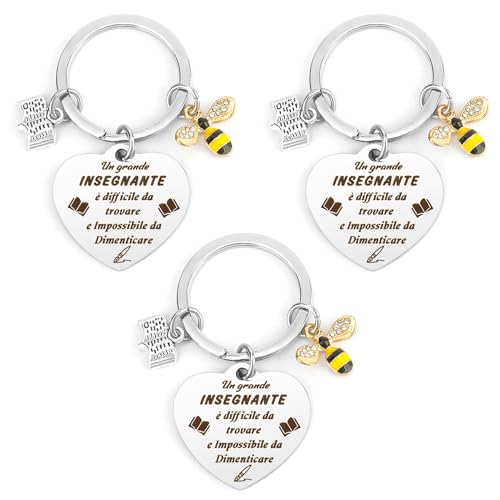 Tecfinty Regalo Maestra,Portachiavi Maestra,Regali Maestre Sotto 10 Euro,Idee Insegnanti Regalo Insegnante,Regalo Per Insegnante,Portachiavi Laurea,Regali Maestre,Regalo Maestre Fine Anno