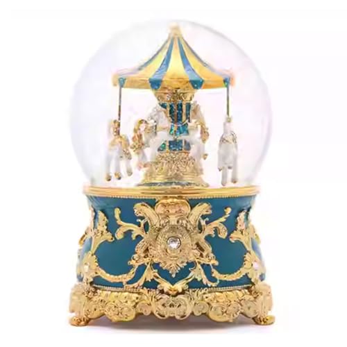 Caja de música de carrusel con detalles exquisitos para decoración elegante del hogar