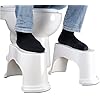 EVRON Toilet Stool 7 Bathroom Squatting Aid for Adults, Split Two-Piece Separate Movable Foot Rests with Flexible Positioning, Stackable Nesting Space-Saving Design(White 1 Pairs)