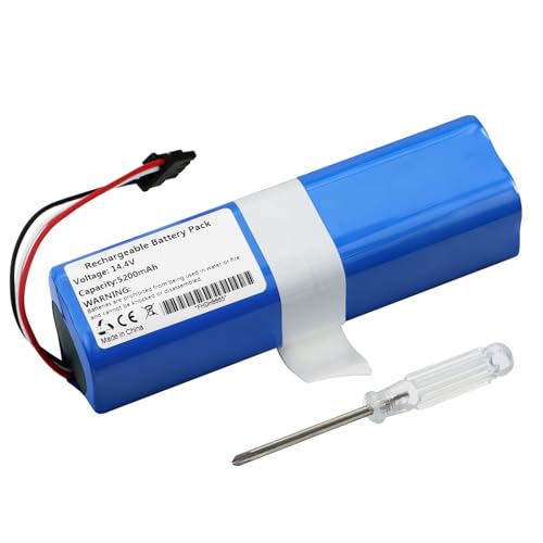 5200mAh Rechargeable Robot Aspirapolvere Batteria Compatibile con Dreame D10s Pro /L10 /L10 Pro /L10s Pro /L10 Prime /L10 Ultra/Dreame R2250 RLS6L RLS6A Robot Vacuum Cleaner P2150-4S2P-MMBK 14.4V
