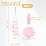 uxcell Capiz Wind Chimes, 35" Outdoor Seashell Hanging Beach Unique Natural Shell Waterfall Wind Chime for Summer Patio Ocean Home Decorative, Pink