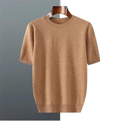 Men's Pullover Sweaters Round Neck Knitwear Short Sleeve Solid Color Casual Sweater2