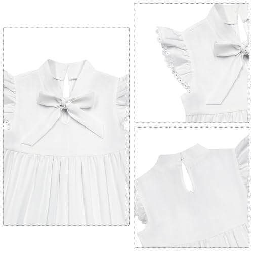 Girls Ruffled Sleeveless Blouse Princess Floral Print T-Shirt Kids Summer Top Cute Fall Layer Tee for 3-12Y4