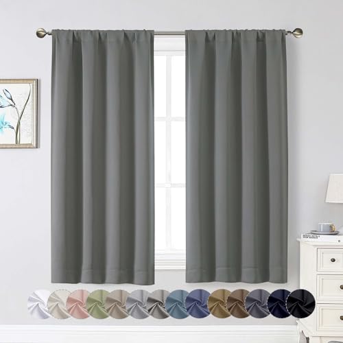 WelvetBLK Light Grey Blackout Curtains for Bedroom Living Room 54