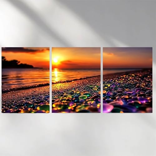 Broderie Diamant Coucher de soleil 50x75cm contre le stress | Kit complet loisir
