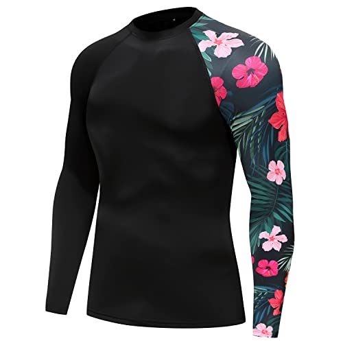 KYKU Men's Rash Guard Long Sleeve UPF 50+ UV Lightweight Sun Protection Swim Shirt for Outdoor Fishing Hiking Surf