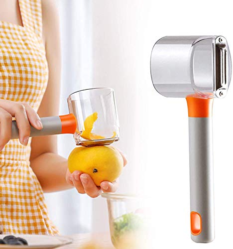 Zollyss Orange Peeler Tool, Potato Peelers with Container Orange Peeler, Vegetable Peelers for Kitchen Multi-Functional Peelers for Kitchen Orange Potato Carrot Citrus Vegetable Fruit