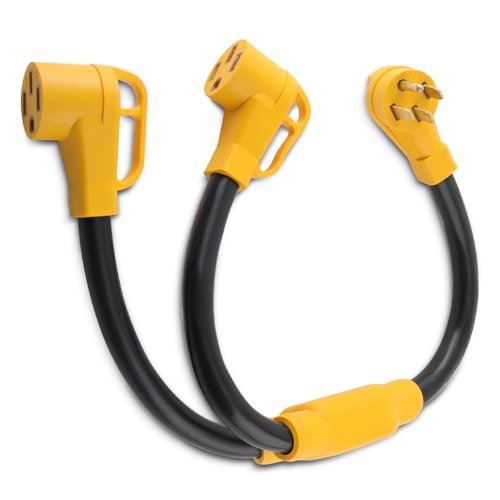 maXpeedingrods 50 Amp Y Splitter Adapter Cord 4 Prong 250V with 14-50P to 2X 14-50R Outdoor Extension Cord 3 Feet 6/3 8/1 STW AWG for RV EV for Tesla Model 3/S/X/Y