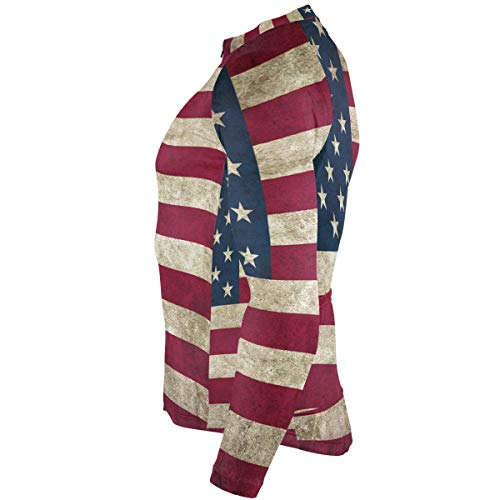 SLHFPX Old_American_Flag Mens Cycling Jersey Top Long Sleeve Road Bicycle Skinsuits Outfit