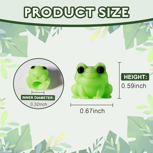 Rislobx Valve Stem Cover, Cute Luminous Frog Tire Valve Stem Cap, Air Caps for Cars Bikes Motorcycles Trucks, Decorative Car Wheel Accessories (Frog)