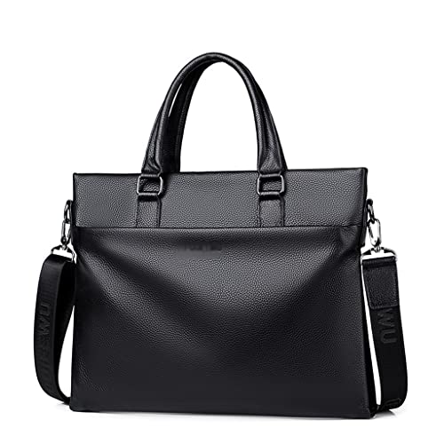 Portable Briefcase Men's Leather Shoulder Bag Laptop Business Messenger Bag