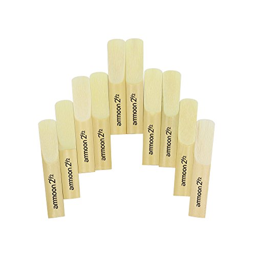 KKmoon Ammoon 10 pcs bB Sax Saxofone Soprano 2.5 2-1/2 Palhetas De Bambu Conjunto Acessório Parte