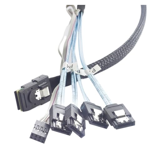 Cable S-AS SFF-8087 a 4*SATA 7P con alimentación 1.0 m miniatura 4