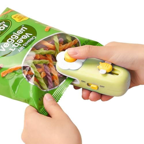 Litinliv Mini Scelleur, Thermoscellant 2 en 1 Rechargeable, Scelleuse de Sacs avec Aspiration Magnétique, Machine a Sceller avec Cutter Pour Sacs de Stockage...