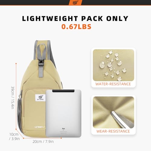 Image of SKYSPER Sling Bag RFID Crossbody Sling Backpack Cross Body Shoulder Bag Travel Hiking Daypack for Women Men(Khaki)