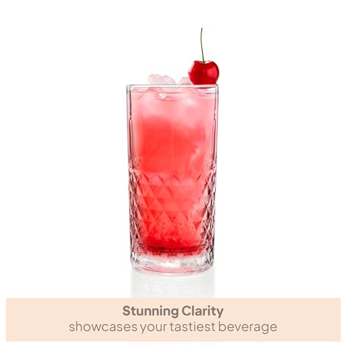 Image of CELLO Unity Hi-Ball Glass Set of 6 Pcs 275ml, Transparent | Freezer & Fridge Safe, Leadfree Dishwasher Safe Toughened Crystal Clear Glasses Set For Drinking Water Juice Milk Cocktail Mocktail Coldrink