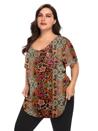Image of BELAROI Women Plus Size Tops V-Neck Tunics Shirts